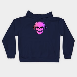 Pink Skull DJ Kids Hoodie